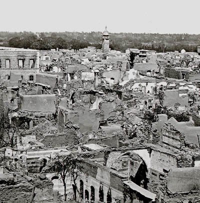 The ruins of the Christian quarter of Damascus in 1860