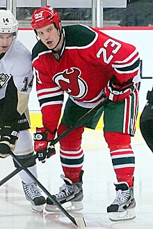 Fotografia de Clarkson em 2012 com os New Jersey Devils