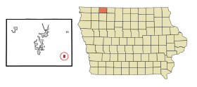 Dickinson County Iowa Incorporated and Unincorporated areas Terril Highlighted.svg