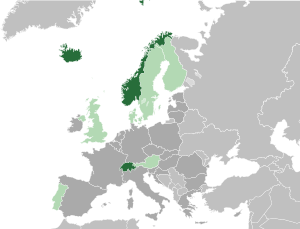 رابطة التجارة الحرة الأوروبية: العضوية, التنظيم, علاقة الرابطة بالاتحاد الأوروبي: المنطقة الاقتصادية الأوروبية
