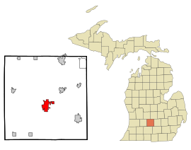 Eaton County Michigan Incorporated and Unincorporated areas Charlotte Highlighted.svg