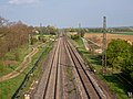 * Nomination Nuremberg-Bamberg railway line seen from the temporary bridge at Eggolsheim station. Looking north, Bamberg. --Ermell 08:35, 17 February 2021 (UTC) * Promotion  Support Good quality. --LexKurochkin 11:43, 17 February 2021 (UTC)