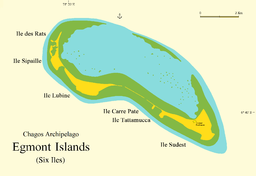 Karta över Egmont Atoll