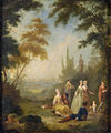 Fête-Champêtre. Öl auf Leinwand, 35 x 29,5 cm. Deutschland, 18. Jh.