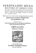 Fernando de Mena (1568) Methodus febrium omnium.png