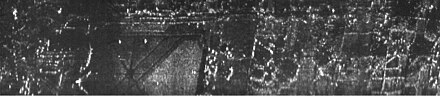 First successful focussed airborne synthetic aperture radar image, Willow Run Airport and vicinity, August 1957. Image courtesy University of Michigan.