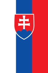 Vertical variation of the flag of Slovakia.
