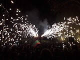 Foguerons de Sant Antoni de sa Pobla a Gràcia 2019, a la plaça de la Virreina.