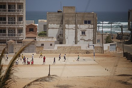 A local neighbourhood football match in Dakar