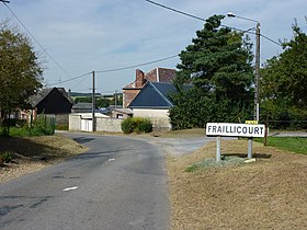 Fraillicourt (Ardennes) city limit sign.JPG