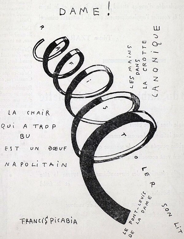 Francis Picabia, Dame! Illustration for the cover of the periodical Dadaphone, n. 7, Paris, March 1920