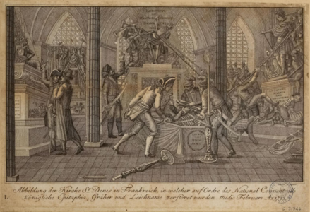 The looting of the church in 1793, by Friedrich Staffnick