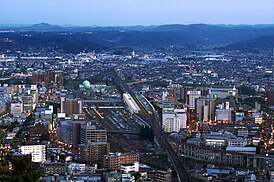 Fukushima City with a view of Fukushima Station.jpg