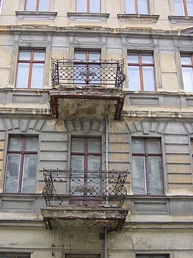 19th century balcony in Goerlitz/Germany awaiting restoration