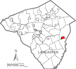 Ланкастер округіндегі орналасуы