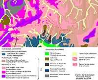 Carte géologique simplifiée du secteur de Bruyères.