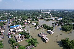 Flooded street in Ghatal, West Bengal