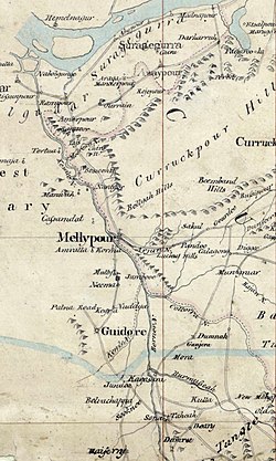 Gidhaur (Guidore) and its surrounding area in the early 19th century