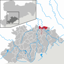 Läget för kommunen Grünhainichen i Erzgebirgskreis