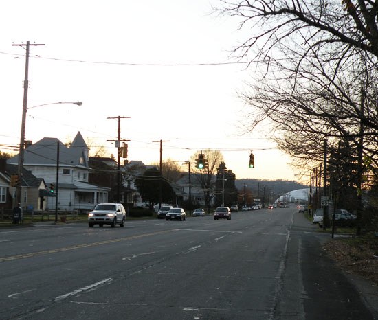 A view of Grand Avenue, Neville Island, Pennsylvania, on November 14, 2009.