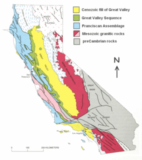 <span class="mw-page-title-main">Great Valley Sequence</span> Group of late Mesozoic formations in the Cental Valley of California