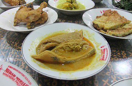 Gulai babat, tripe prepared in a type of curry