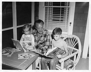 Gustaf Tenggren with children 1950.jpg
