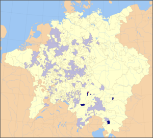 Karte des Hochstiftes Freising im Heiligen Römischen Reich (1648)