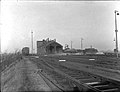 Locomotiefloods bij station Uithoorn; februari 1950