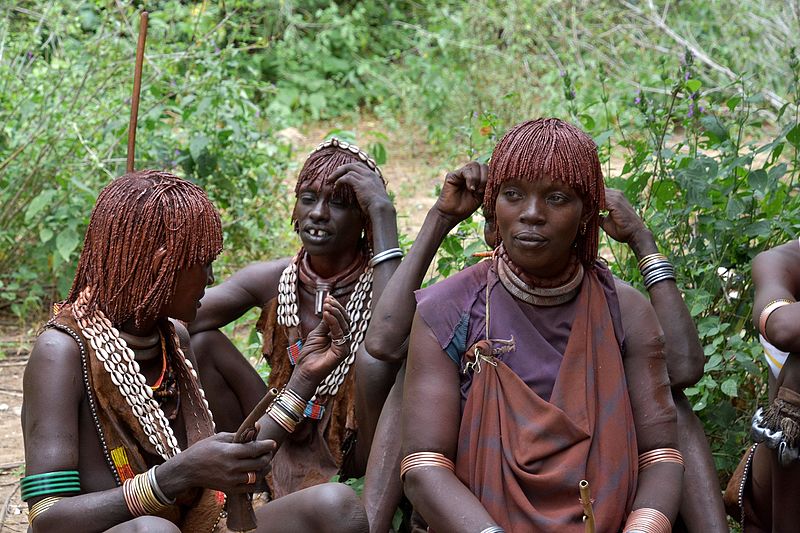 File:Hamer women at a bull jumping ceremony (9) (29220319375).jpg