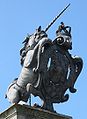 The statue of unicorn on the Main Entrance Gatepost of the Hampton Court Palace, London.