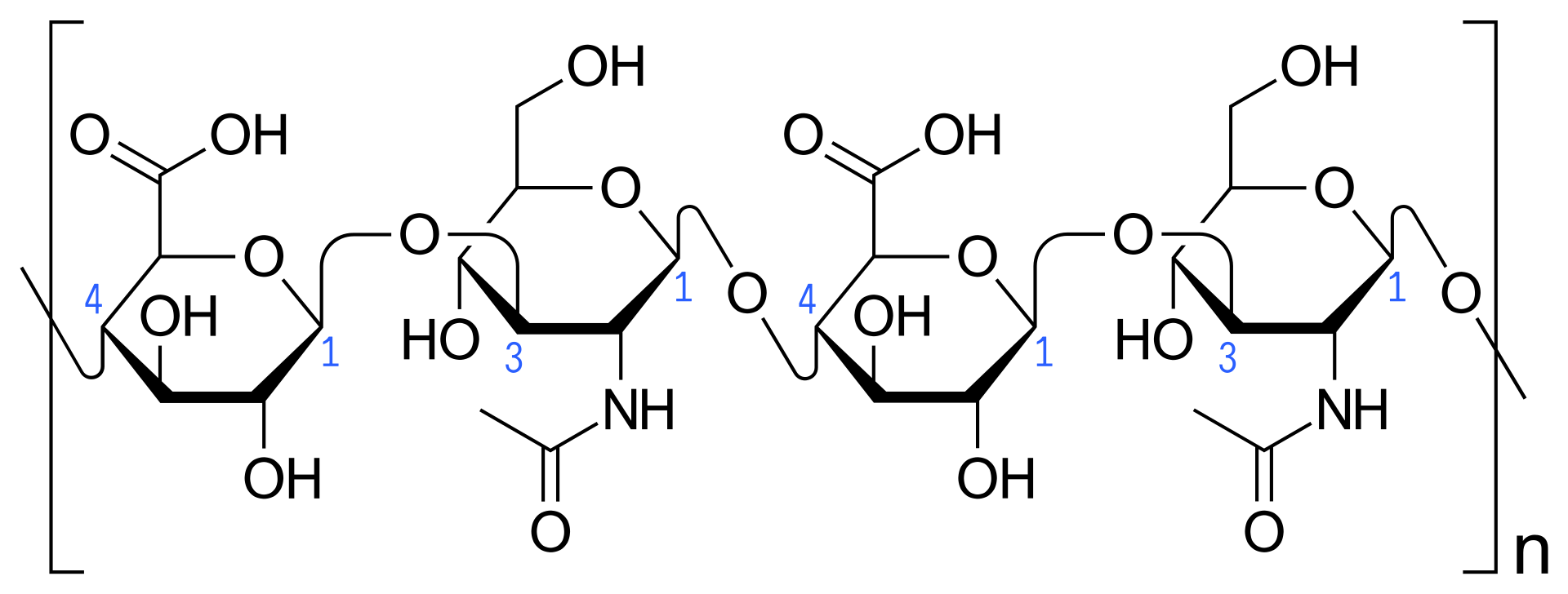 L'unitÃ  disaccaridica che si ripete nella struttura dell'acido ialuronico. 