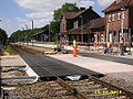 Neuer Seitenbahnsteig in Hemmoor Richtung Cuxhaven, der Mittelbahnsteig wurde 2006 abgebaut