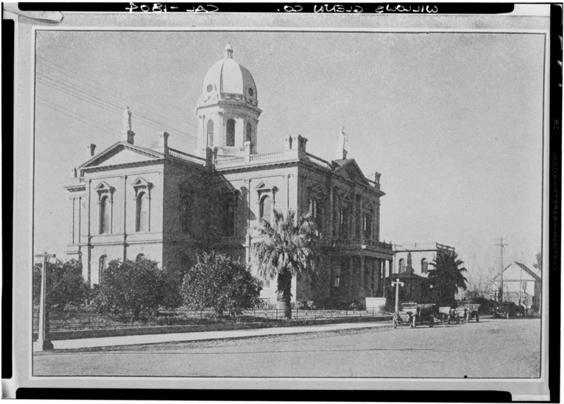 File:Historic American Buildings Survey San Francisco Examiner Library 1914 GENERAL VIEW - Glenn County Courthouse, 526 Sycamore Street, Willows, Glenn County, CA HABS CAL,11-WILL,1-1.tif