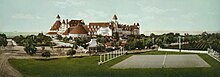 A restored photochrom print of Hotel del Coronado in Coronado, California, developed from a photograph by William Henry Jackson, c. 1900 Hotel Del c1900b.jpg