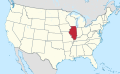 Illinois på kort over USA