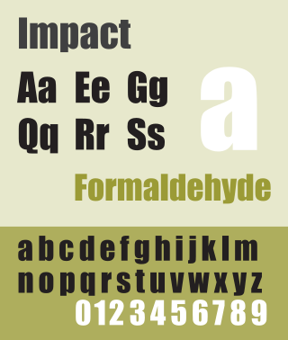 <span class="mw-page-title-main">Impact (typeface)</span> Grotesque sans-serif typeface