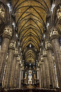 Nave of Milan Cathedral 45 m (148 ft) high (1389-1452)