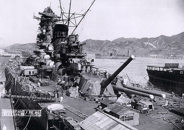 Battleship Yamato under construction at Kure Naval Arsenal, 1941