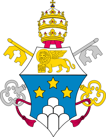 Coat of arms of Pope John Paul I: the tiara still appeared in papal arms, even when the tiara ceased to be worn.