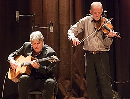 Jon Larsen and Finn Hauge during Djangofestivalen at Cosmopolite in Oslo. Jon Larsen and Finn Hauge Cosmopolite Djangofestivalen (204152).jpg