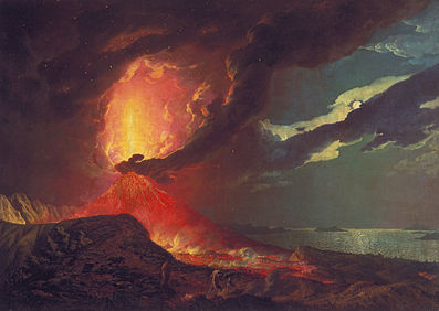 El Vesubio en erupción, con una vista de las islas de la bahía de Nápoles, 1776