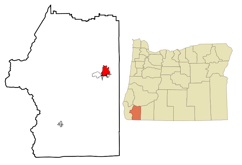 صورة:Josephine County Oregon Incorporated and Unincorporated areas Grants Pass Highlighted.svg