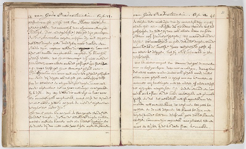 File:Korte verhandeling van God, de mensch, en deszelvs welstand - KB 75 G15 - folios 027v (left) and 028r (right).jpg