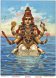 <span class="mw-page-title-main">Kurma</span> Tortoise form of the Hindu god Vishnu