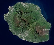 Réunion island, France - satellite view.