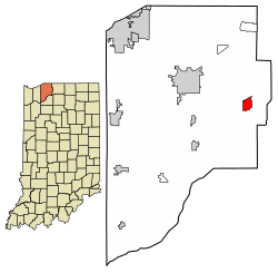 Location of Fish Lake in LaPorte County, Indiana.