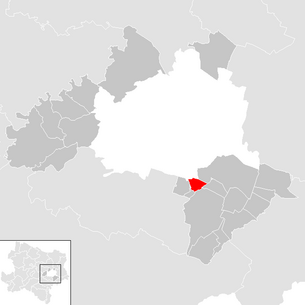 Lage der Gemeinde Lanzendorf (Niederösterreich) im ehemaligen niederösterreichischen Bezirk Wien-Umgebung (anklickbare Karte)