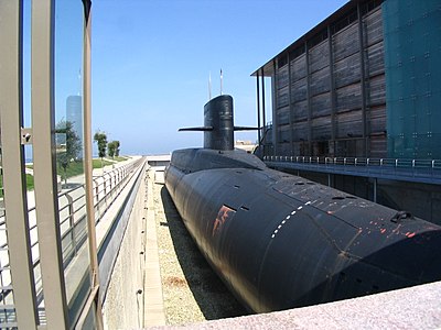 Le Redoutable dans sa cale sèche au musée de la Cité de la Mer