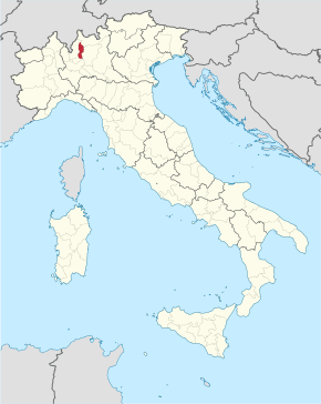 Provincie Lecco na mapě Itálie